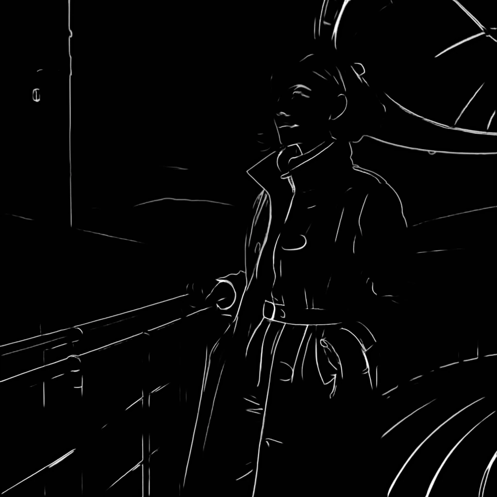 lineart_anime_denoise control map of the source