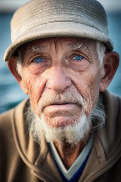 Portrait of an elderly fisherman…