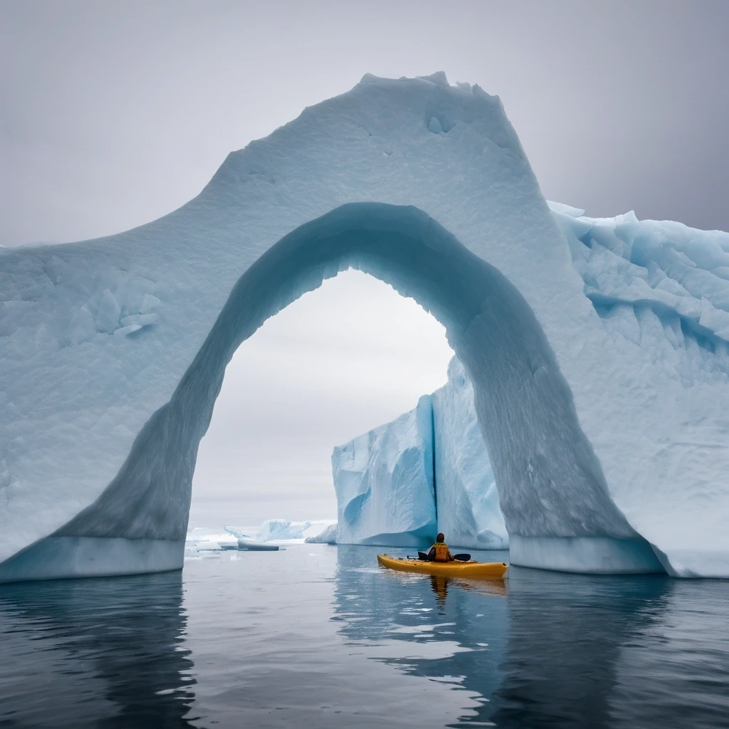 Iceberg with a natural arch