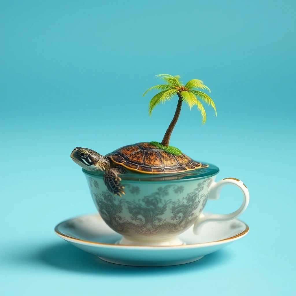 Tiny island with a palm tree on the back…
