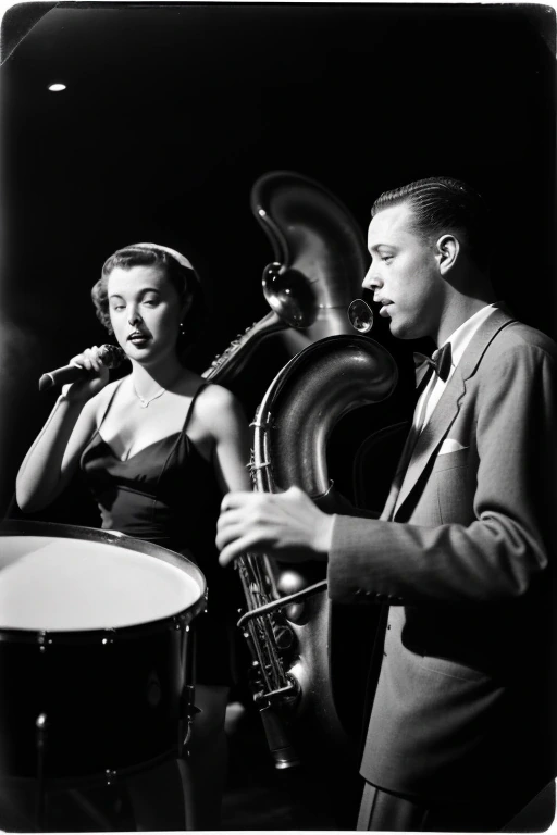 Jazz trio playing in a smoky club