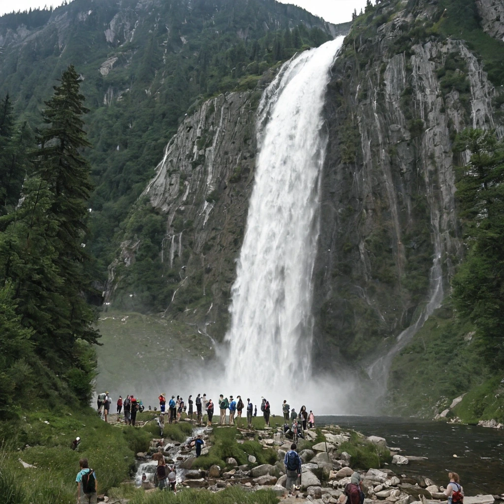 Waterfall flowing upwards into the sky…